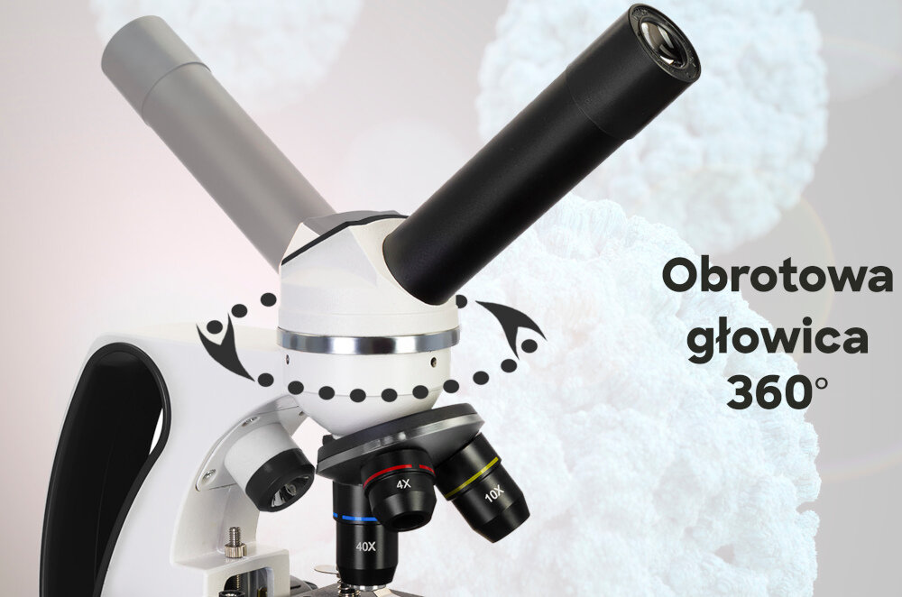 Mikroskop DISCOVERY Pico z książką Terra odkrycie wysoka jakość układy optyczneoświetlenie obrotowa głowica regulacja ostrości książka konstrukcja zestaw