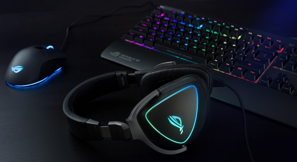 Słuchawki ASUS Rog Delta - profesjonalny sprzęt gamingowy technologia Hyper-Grounding jendokierunkowy mikrofon podświetlenie 