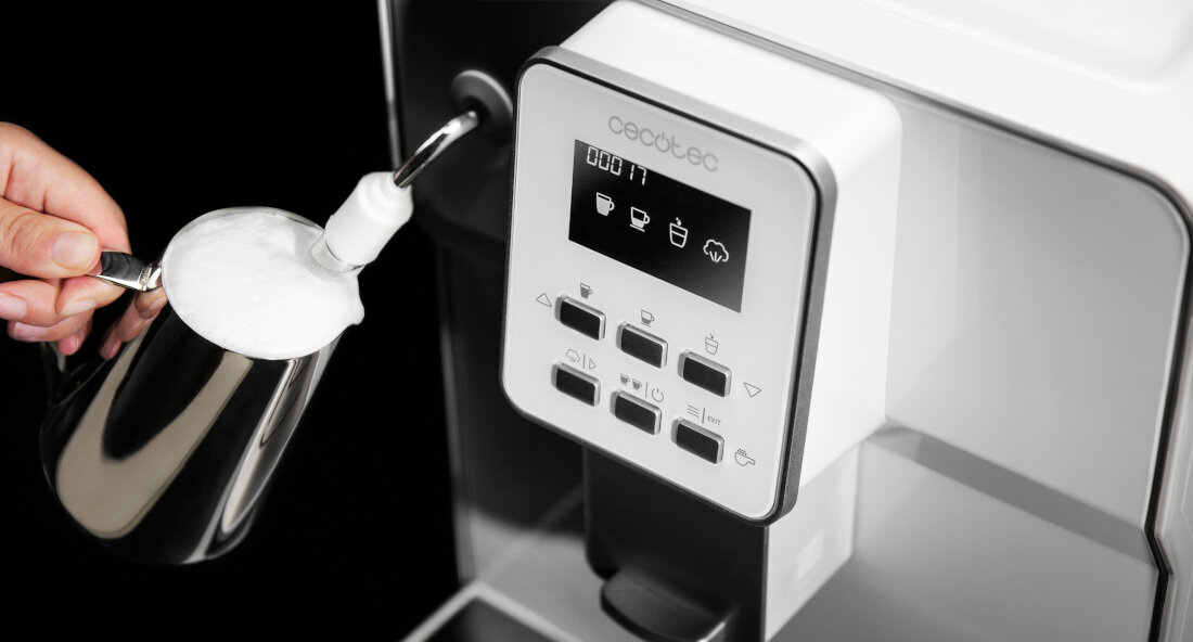 Ekspres CECOTEC Bianca Power Matic-Ccino 6000 funka spieniania mleka wyposazenie