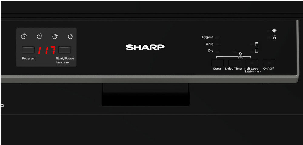 Zmywarka SHARP QW-HS24F47EB-EU ustawienia panel sterowanie