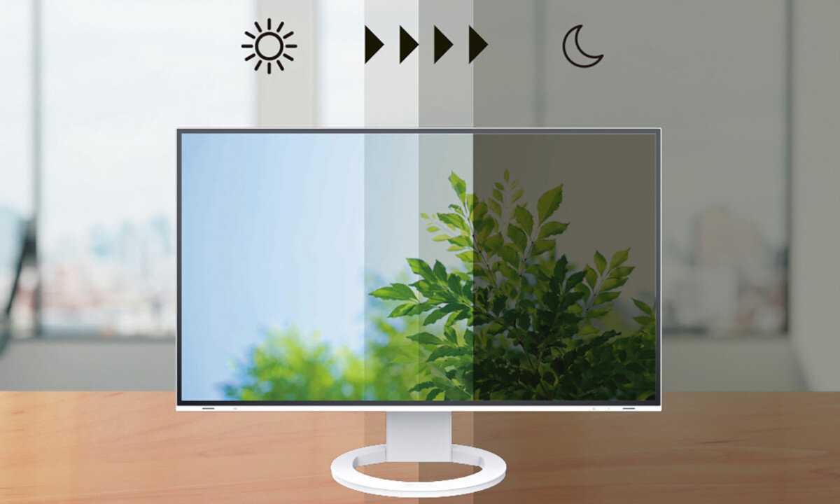 Monitor EIZO FlexScan EV2485-WT czujnik funkcje jasność regulacja