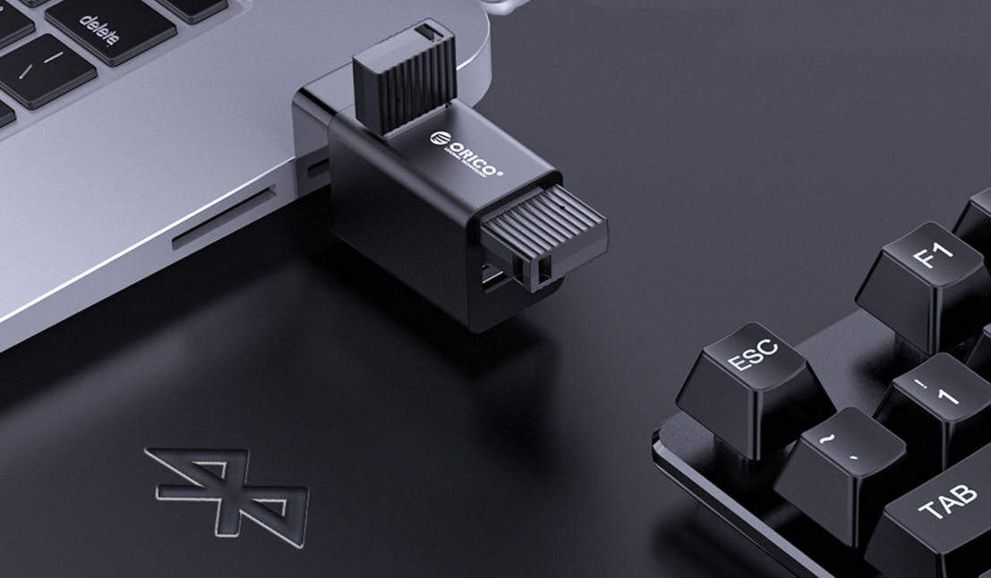 Hub ORICO Mini-U32-BK-BP porty USB-A 2.0 kompatybilne z urządzeniami Bluetooth myszki klawiatury nadajniki