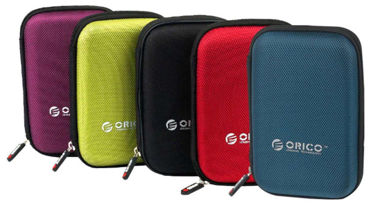 ORICO PHD-25 różnych wersjach kolorystycznych czarny czerwony niebieski zielony i fioletowy - etui w pięciu kolorach, fioletowy, zielony, czarny, czerwony, niebieski
