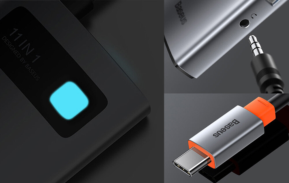 Stacja dokująca BASEUS Metal Gleam CAHUB-CT0G kompatybilność funkcja OTG obraz dysk przesyłanie dane plug play