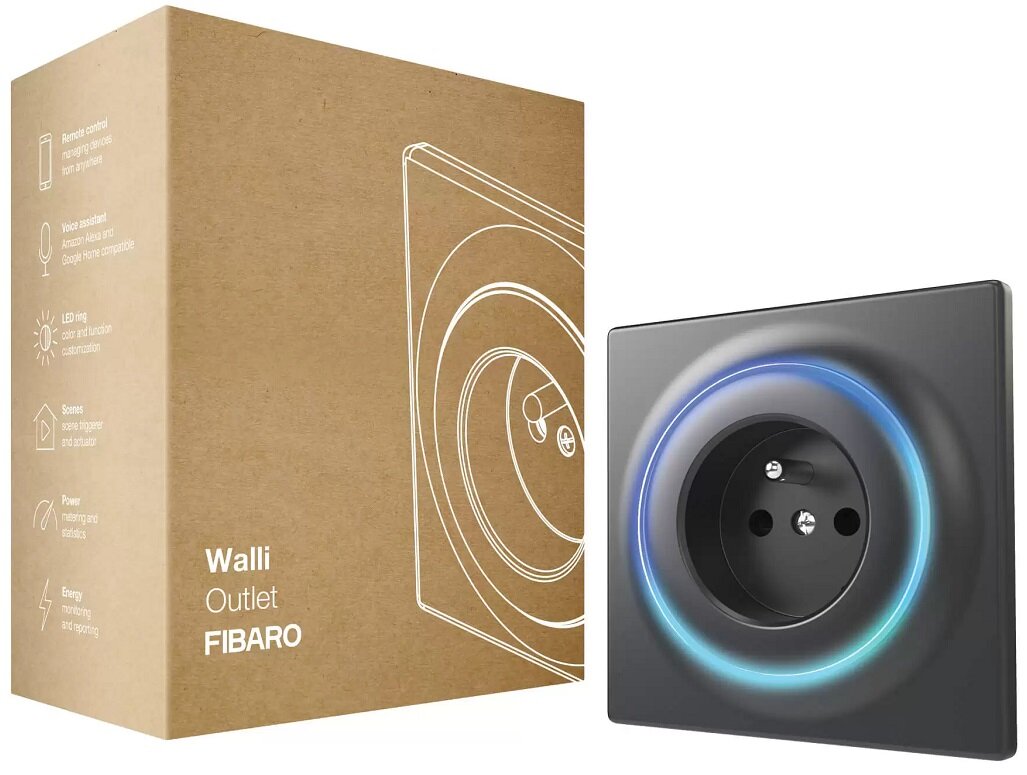 Gniazdko FIBARO Walli Outlet FGWOE Aplikacja mobilna zużycie energii własne harmonogramy