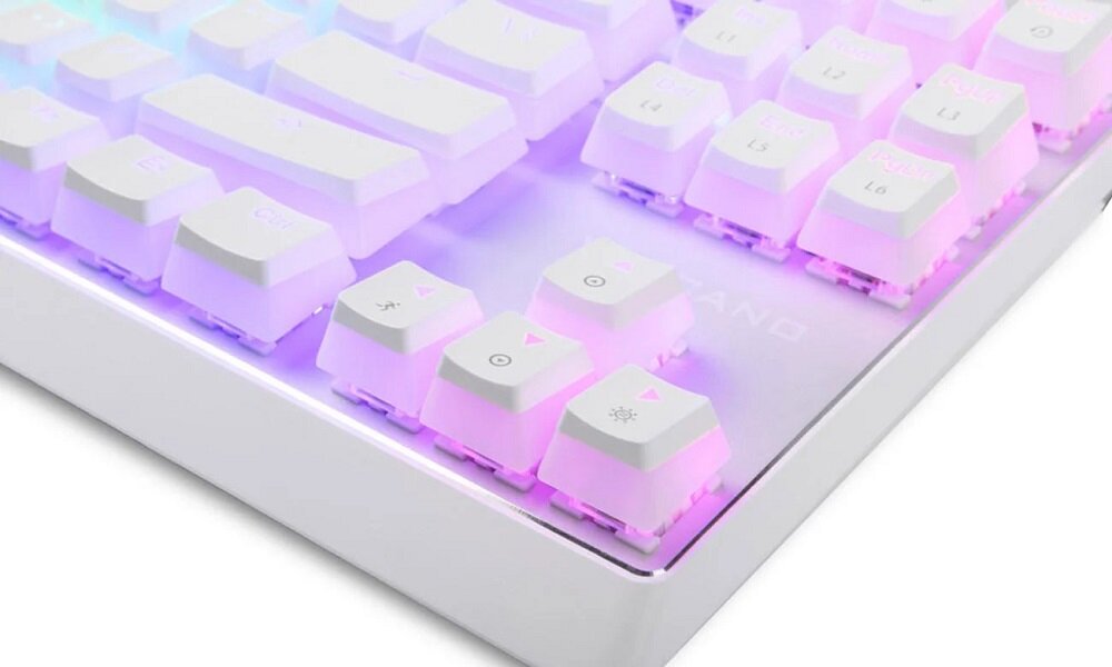 Klawiatura MODECOM Volcano Lanparty RGB Biały - Klawisze multimedialne