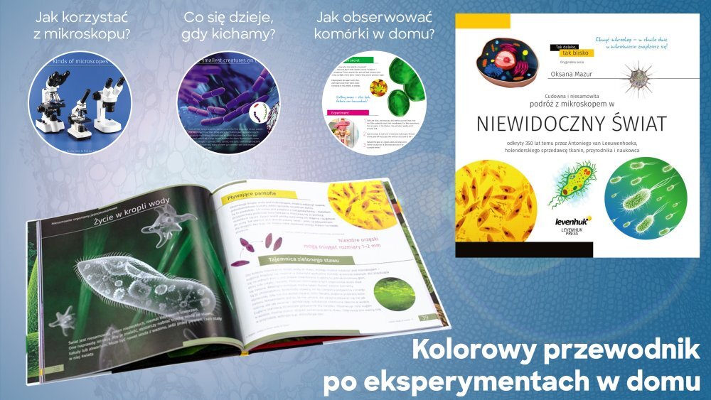 Mikroskop DISCOVERY Femto z kamerą cyfrową/książką Polar asystent doświadczenia nauka układy optyczne oświetlenie głowica precyzja regulacja ostrość książka konstrukcja