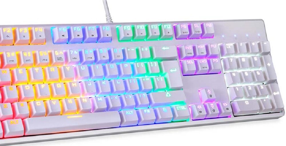 Klawiatura MOTOSPEED CK107 Rainbow Blue  - Ergonomiczna klawiatura 