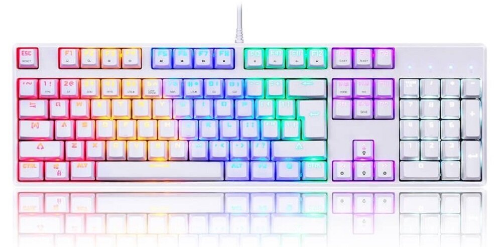 Klawiatura MOTOSPEED CK107 Rainbow Blue  - gama klawiszy 