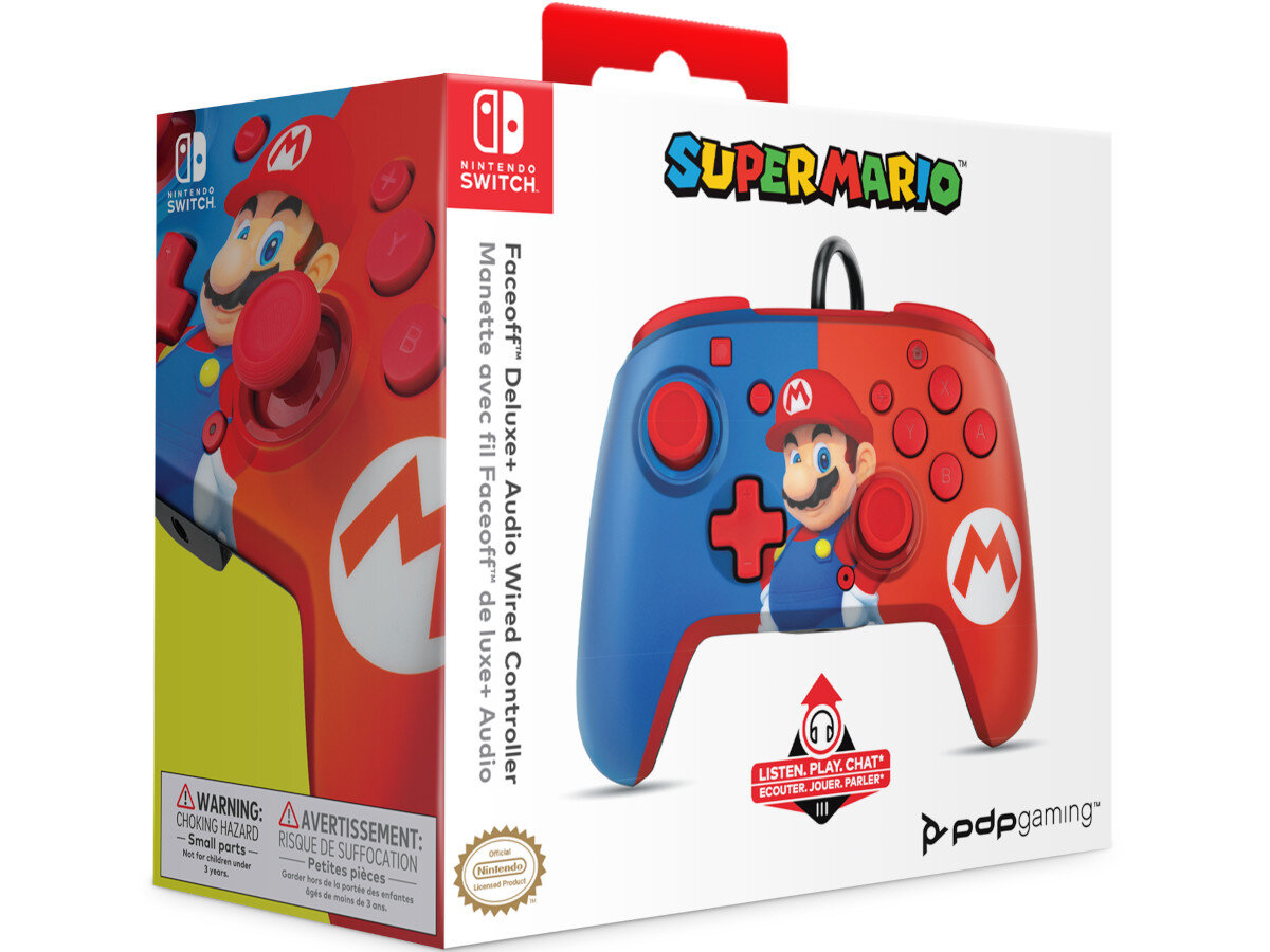 Kontroler PDP Faceoff Deluxe+ Mario zawartosc opakowania