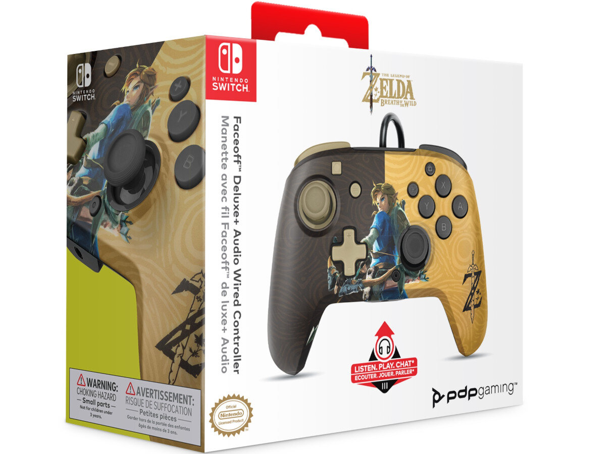 Kontroler PDP Faceoff Deluxe+ Zelda zawartosc opakowania
