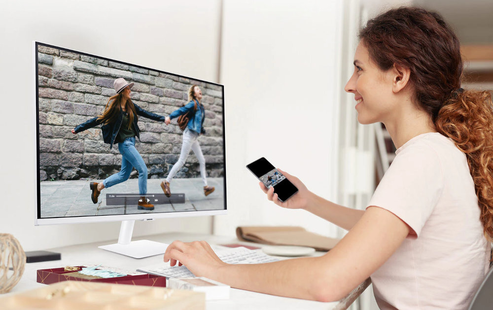 Monitor SAMSUNG LS32AM703UUXEN 32 3840x2160px funkcja AirPlay 2