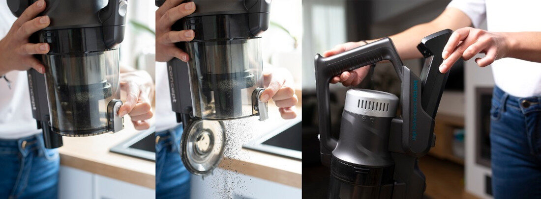 Odkurzacz CONCEPT Iconic Aqua Flex VP6200 Szybka konserwacja pojemnik na kurz 0,5l filtr HEPA 13