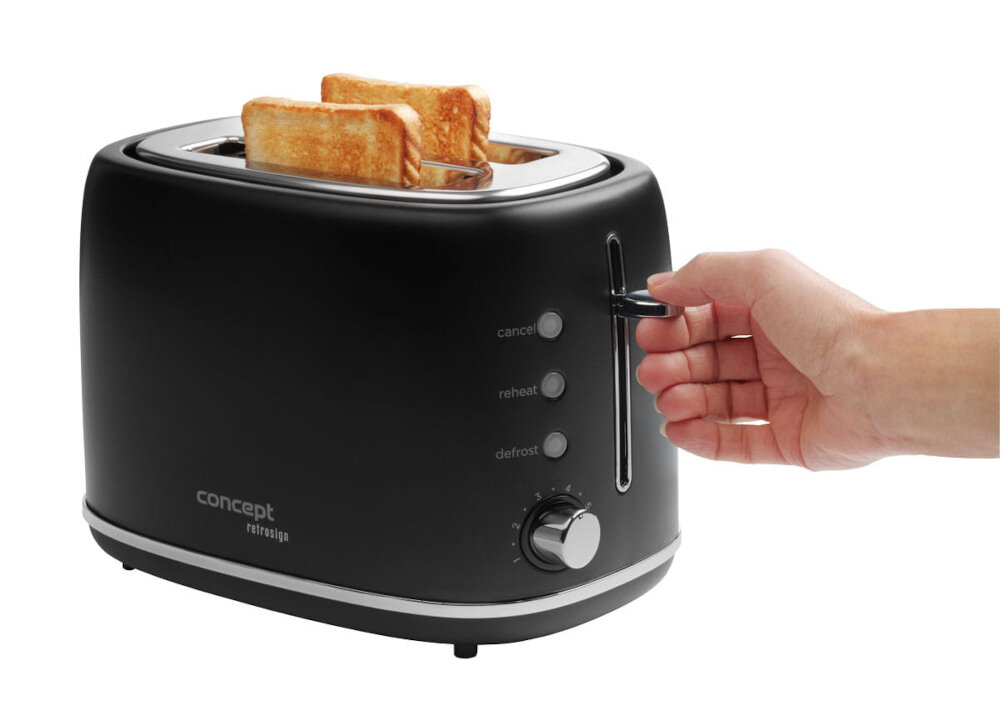 Toster CONCEPT Retrosign TE2064 Czarny 6 stopni opiekania