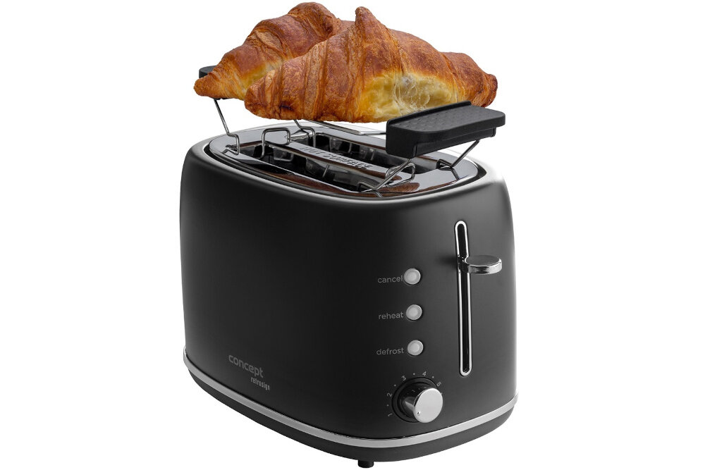 Toster CONCEPT Retrosign TE2064 Czarny Ruszt do opiekania bulek i rogalikow