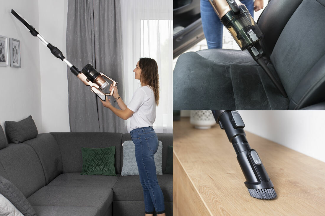 Odkurzacz CONCEPT Iconic Animal Flex VP6120 mozliwosci korzystanie uzytkowanie podswietlenie LED czas pracy okolo 60 minut