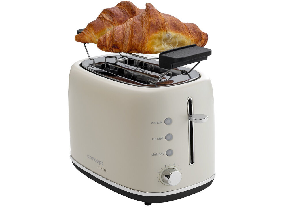 Toster CONCEPT Retrosign TE2061 Kremowy Ruszt do opiekania bulek i rogalikow