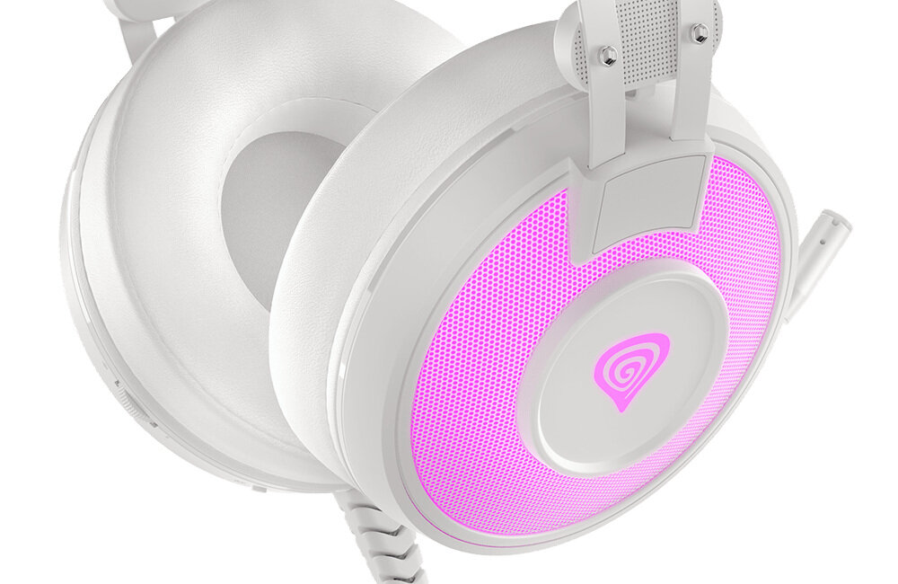 Słuchawki GENESIS <span>Neon 600 RGB</span> przetworniki design podświetlenie RGB łączność przewodowa mikrofon wysięgnik wypełnienie pałąk regulacja
