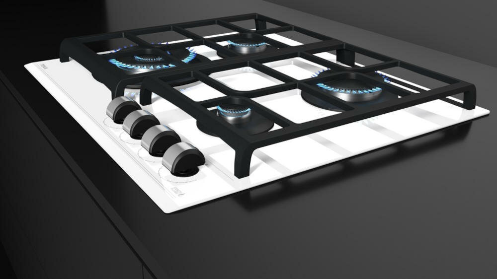 TEKA-GZC-64320-XBC-WH żeliwne zakrzywione ruszty przesuwanie garnki patelnie palnik niezależność praca