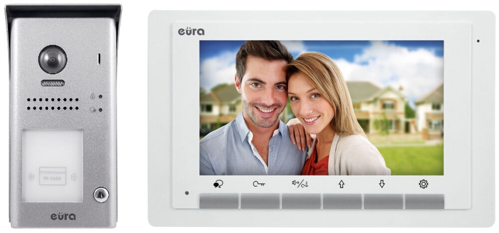 Zestaw wideodomofonowy EURA VDP-61A5 N Biały kontrola stref wejscia wysoki poziom bezpieczenstwa