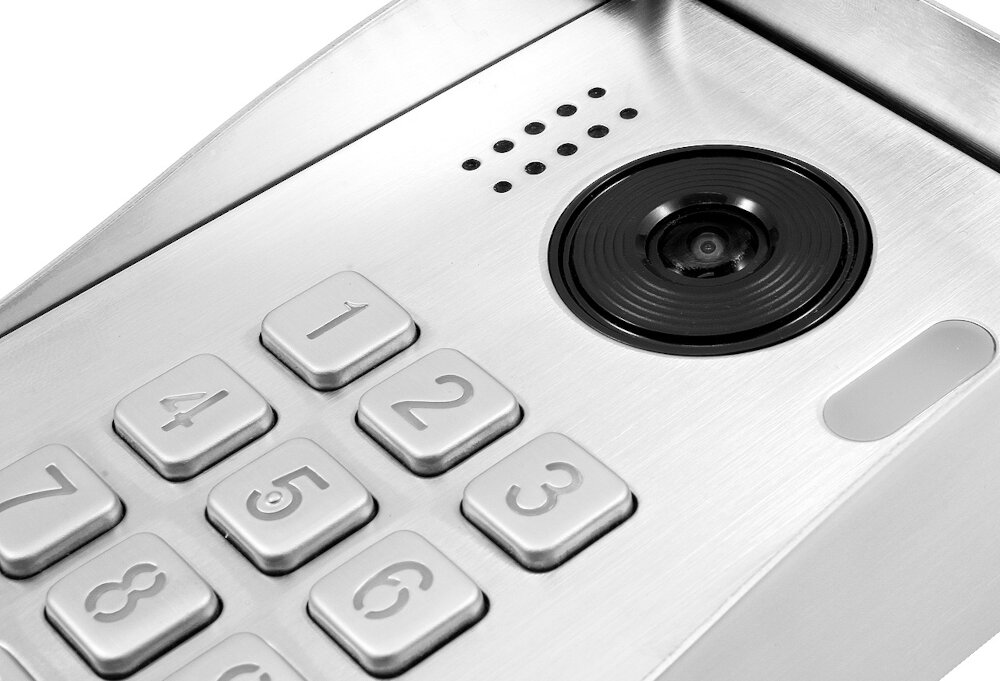 Zestaw wideodomofonowy EURA VDP-60A5W N Biały kaseta zewnetrzna VDA-88A5 obraz w rozdzielczosci 1080p pole widzenia do okolo 105 stopni w poziomie oswietlenie LED COB podswietlany szyfrator