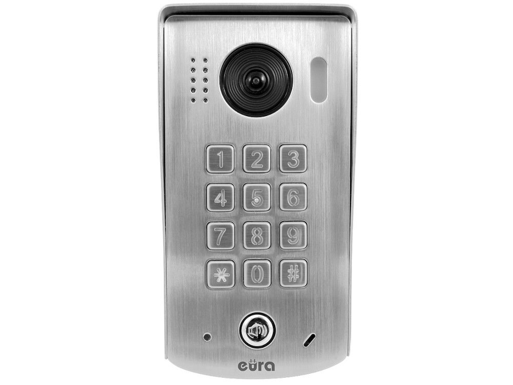 Zestaw wideodomofonowy EURA VDP-60A5W N Biały prosty montaz monitor na scianie w domu kaseta zewnetrzna urzadzenie natynkowe 2-zylowy przewod komunikacyjny zasilacz sieciowy z separatorem