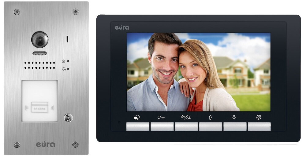 Wideodomofon EURA VDP-61A5 P Czarny wysoki poziom bezpieczeństwa możliwość podgląd