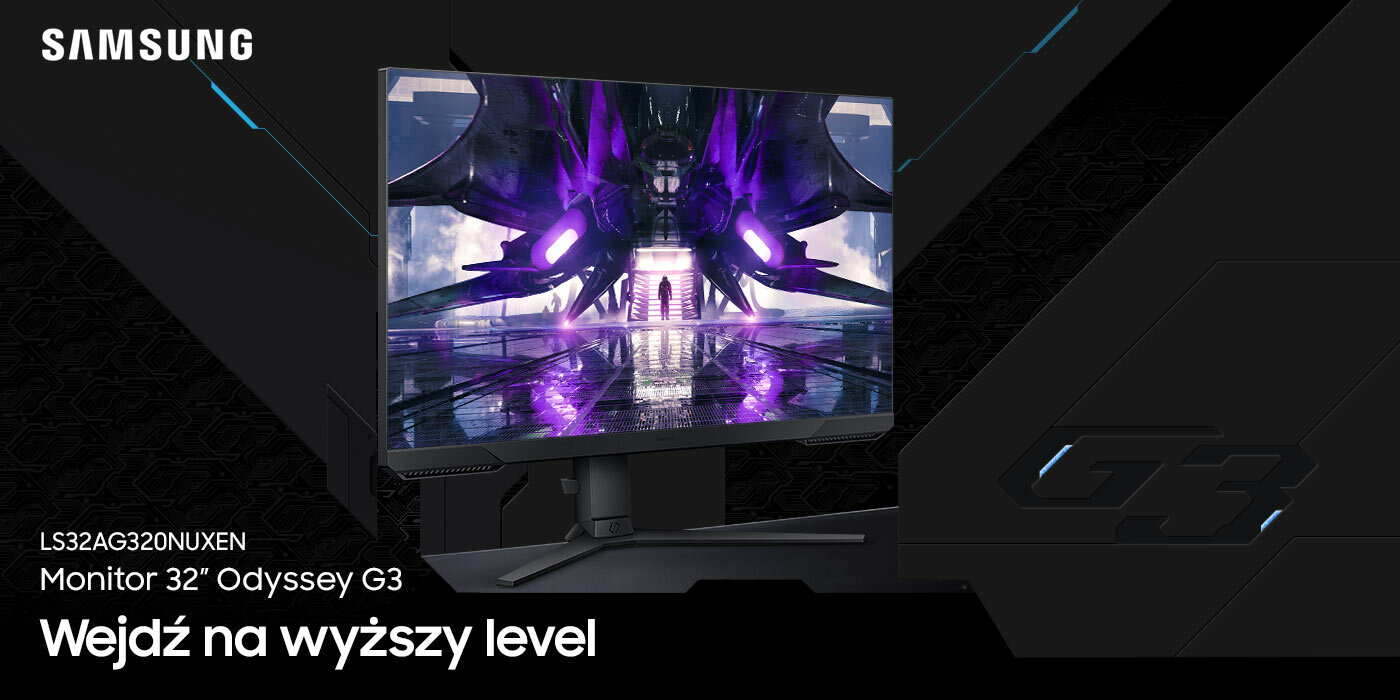 32-calowy monitor gamingowy Samsung Odyssey G3 LS32AG320NUXEN 32-calowy monitor gamingowy Samsung Odyssey G3 LS32AG320NUXEN