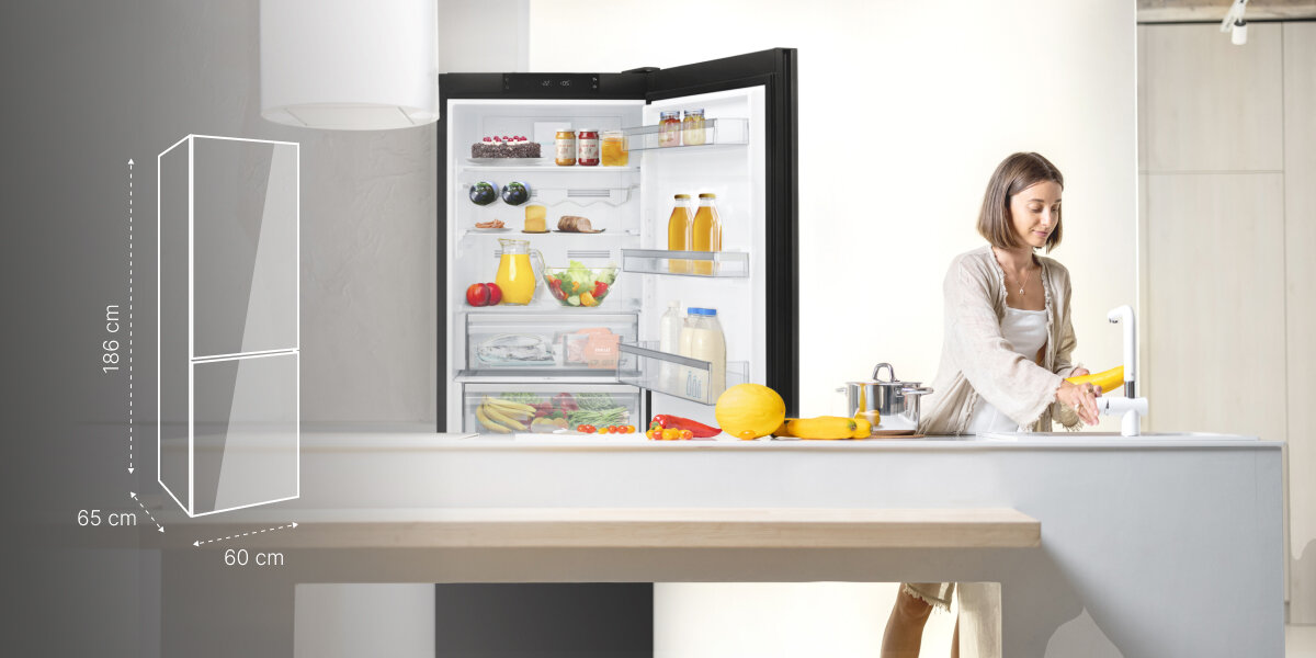 lodowka SHARP SJ-BA31IEBGE No frost 186cm Czarna SpaceSaverDoor wygodnie komfortowo