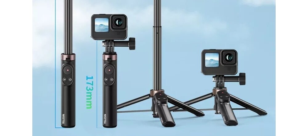 Monopod TELESIN TE-RCSS-001 kamera gopro montaż pov nagrywanie filmy sport