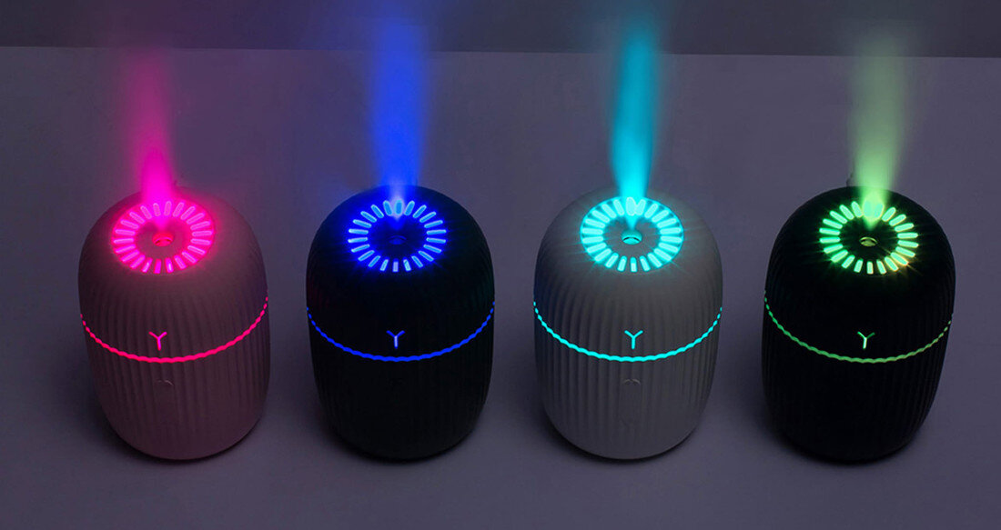 Nawilżacz PLATINET Hazy Biały korzyści zdrowie samopoczucie delikatne podświetlenie LED 7 pastelowych kolorów atmosfera