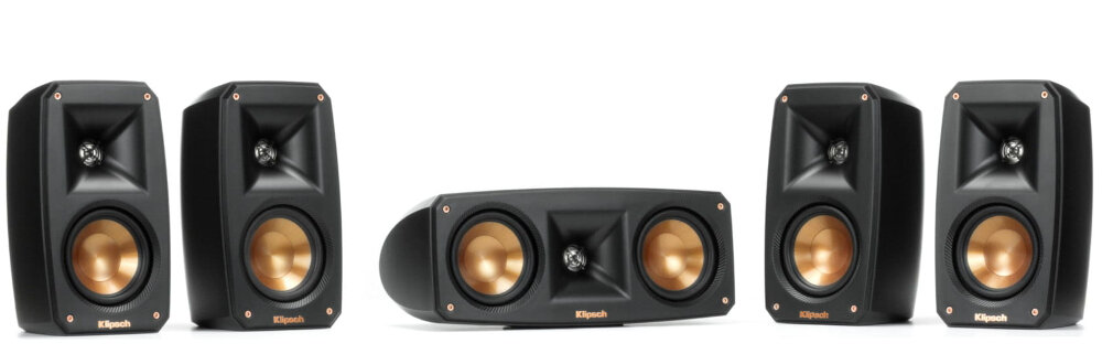 Zestaw kolumn KLIPSCH Reference Theater Pack 5.0 Czarny głośniki membrana technologie połączenia dźwięk jakość wytrzymała stylowa obudowa 