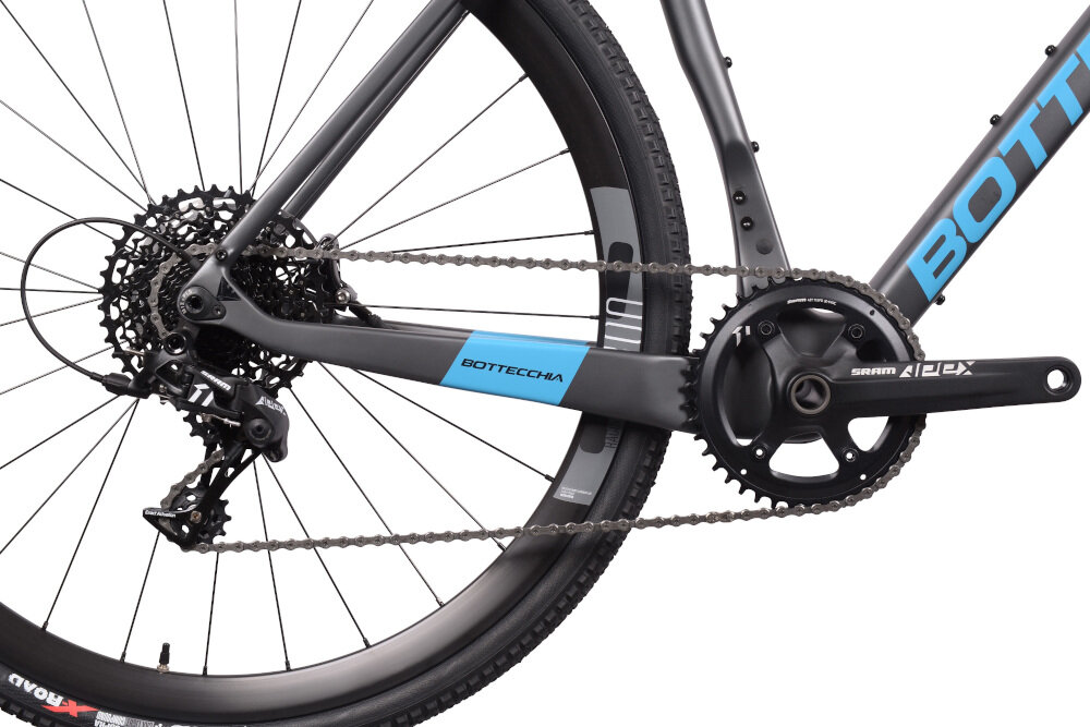 Rower gravel BOTTECCHIA Gravel Carbon M20 28 cali męski Antracytowy mat przerzutki na tył marki SRAM 11 biegów