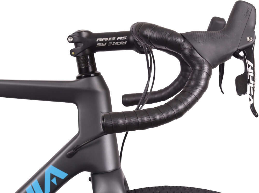 Rower gravel BOTTECCHIA Gravel Carbon M20 28 cali męski Antracytowy mat kierownica marki RAXE typ Gravel HB niezawdoność trwałość lekkość manetki kierownicy pokryte antypoślizgowym materiałem