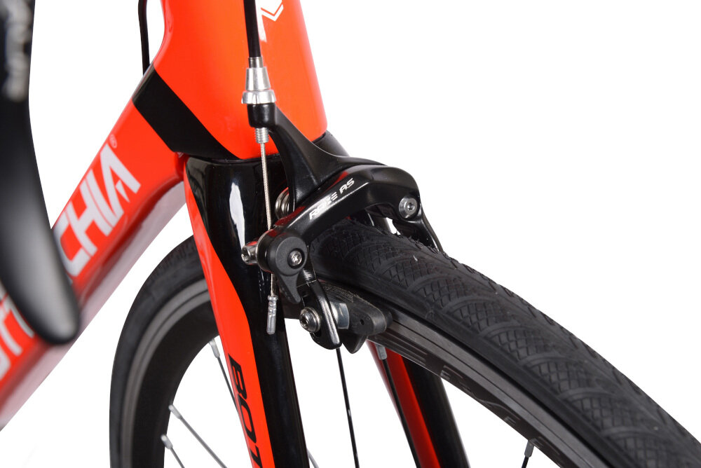 Rower szosowy BOTTECCHIA 8Avio Revolution M20 28 cali męski Czarno-czerwony hamulce na przód i na tył typu CALIPER marki RAXE RS