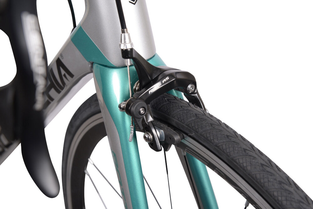 Rower szosowy BOTTECCHIA 8Avio Revolution M20 28 cali męski Szaro-zielony hamulce na przód i na tył typu CALIPER marki RAXE RS