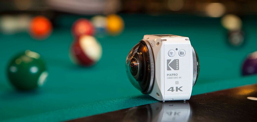 Kamera sportowa KODAK Pixpro 4K VR360 zdjęcia łączność aplikacja akumulator ładowanie