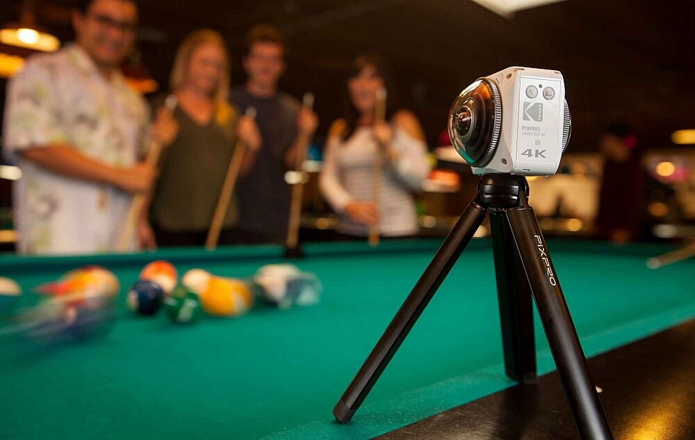 Kamera sportowa KODAK Pixpro 4KVR360 zdjęcia łączność aplikacja akumulator ładowanie