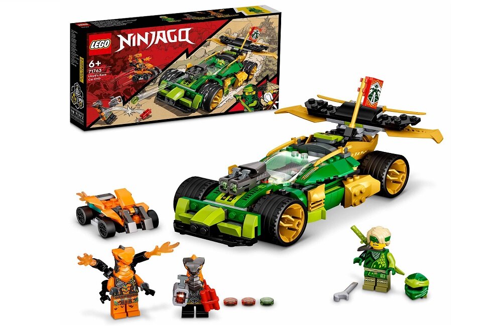 LEGO Ninjago Samochód wyścigowy Lloyda EVO 71763 Bezpieczny transport 
