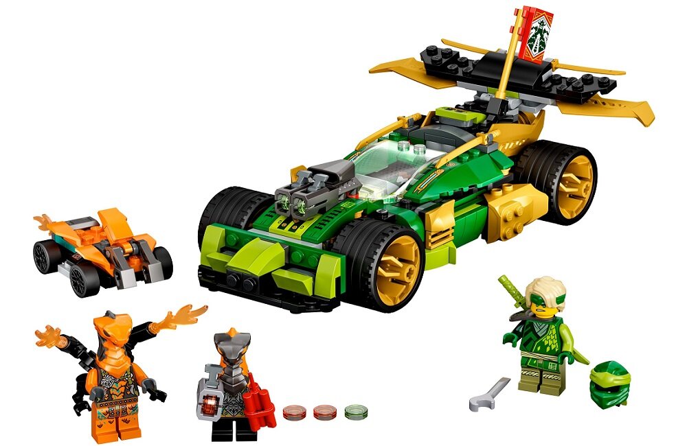 LEGO Ninjago Samochód wyścigowy Lloyda EVO 71763 Budowa pojazdu składa się z trzech etapów