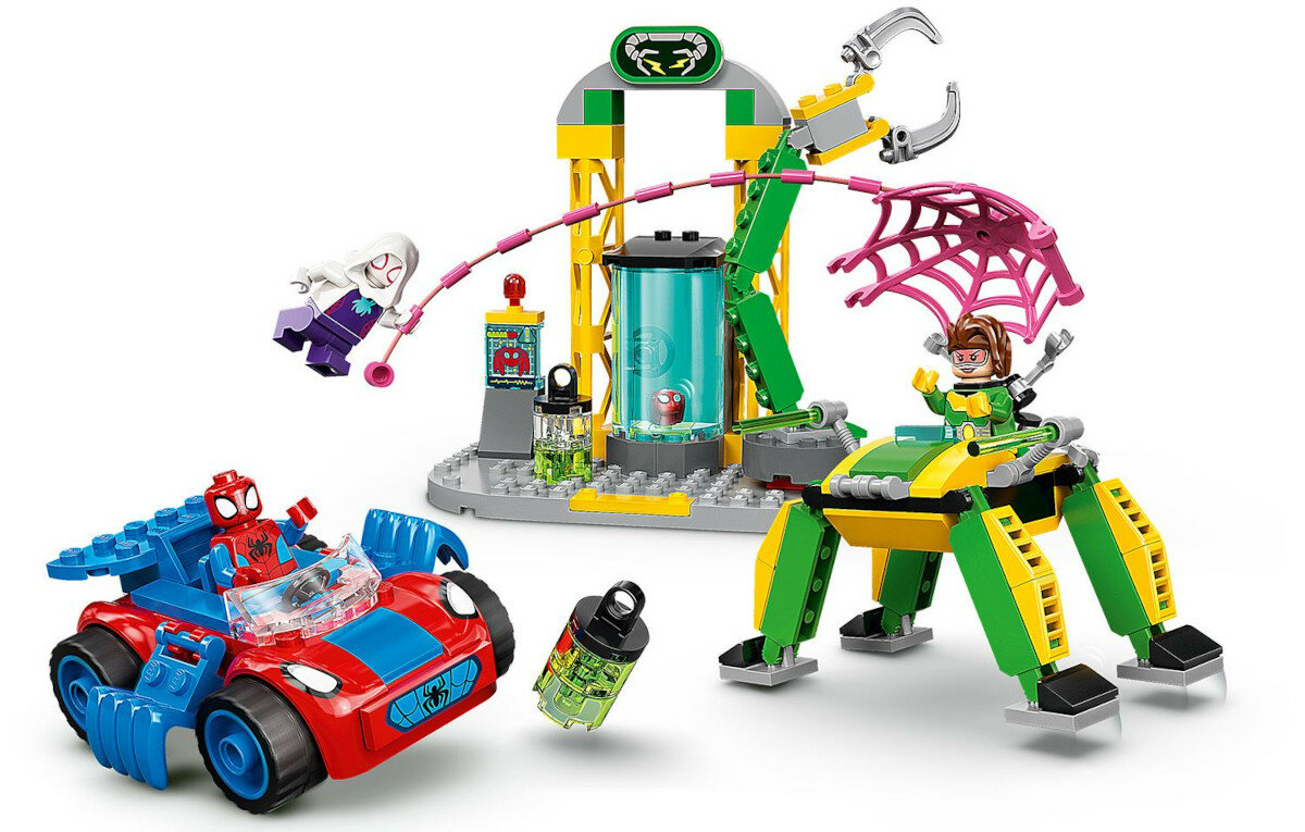 LEGO Marvel Spider-Man w laboratorium Doca Ocka 10783 stabilna podstawa