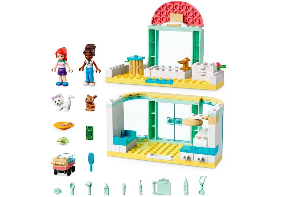 LEGO Friends Klinika dla zwierzątek 41695 Kolorowa klinika do nauki budowania
