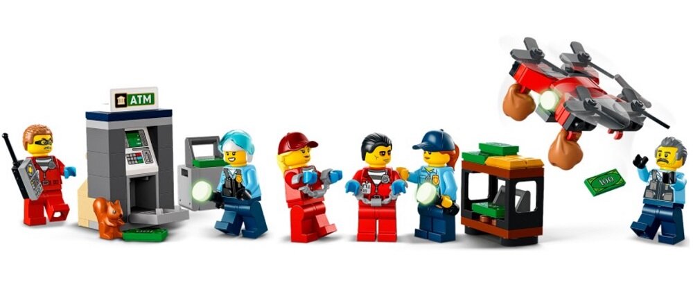 LEGO City Napad na bank 60317 Minifigurki gotowe na zabawę z Tobą