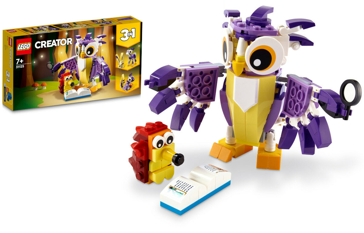 LEGO Creator Fantastyczne leśne stworzenia 31125 zawartosc zestawu