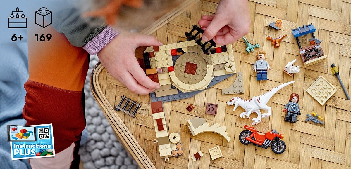 LEGO Jurassic World Atrociraptor: pościg na motocyklu 76945 Proste instrukcje 