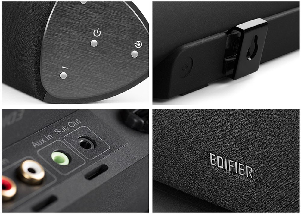 Soundbar EDIFIER B3 dźwięk jakość przetworniki połączenie zniekształcenia kable tryby pracy design możliwości
