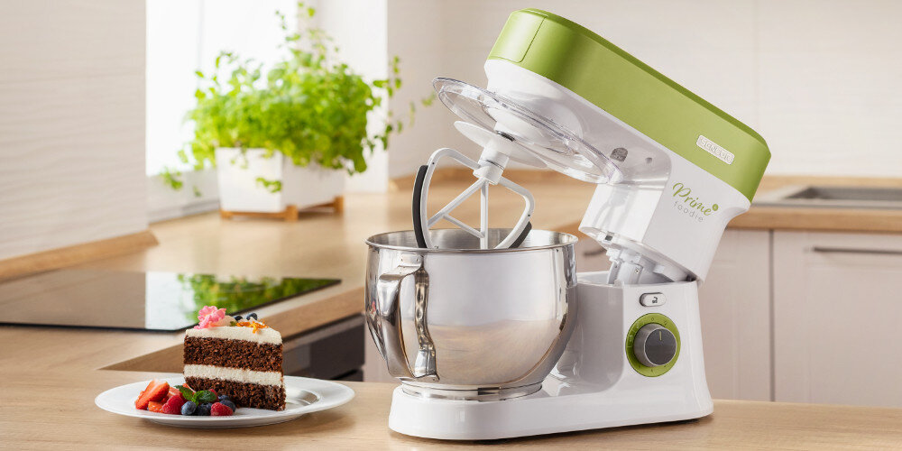 Robot kuchenny planetarny SENCOR STM 3780GG 1200W z blenderem kielichowym, maszynką do mięsa i szatkownicą Łatwy w obsłudze 6 stopni ustawienia prędkość funkcja PULSE 2 programy NutriSmart 8 różnych nakładek