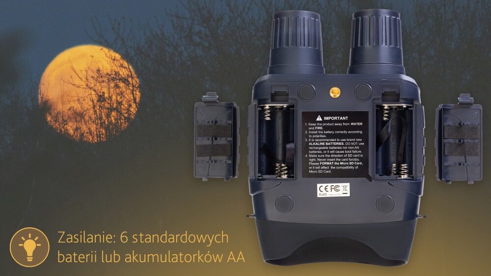 Lornetka noktowizyjna DISCOVERY Night BL20 ze statywem czas pracy czas działania