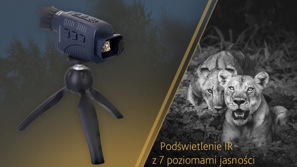 Monokular noktowizyjny DISCOVERY Night ML10 ze statywem podświetlenie jasność zasięg