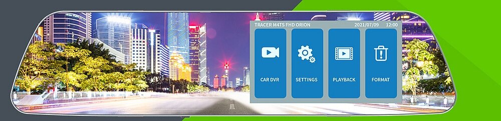 Wideorejestrator TRACER M4TS FHD Orion samochód obiektyw nagrywanie filmy kamera rejestrator czujnik parking ekran  